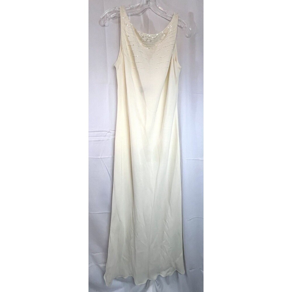 Jones New York Evening Cream Gown With Sequins Sz 14